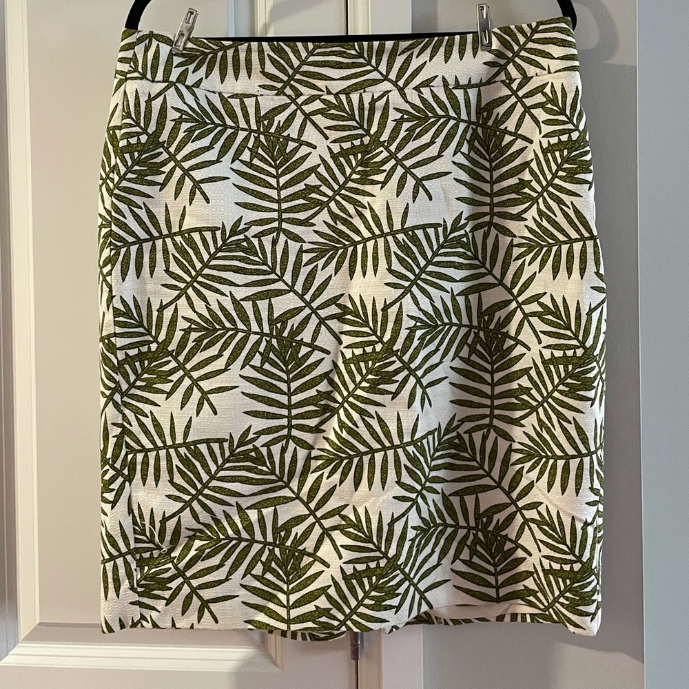 Ann Taylor Jungle Leaf Pencil skirt